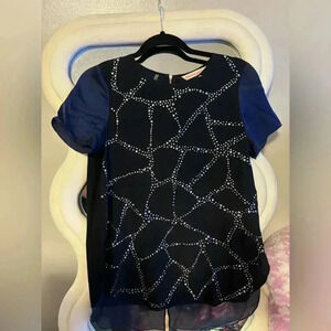 Rebecca Taylor Studded Silk Top